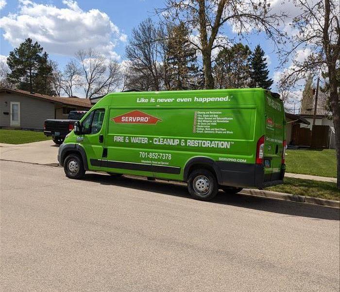 Van in front of a client house